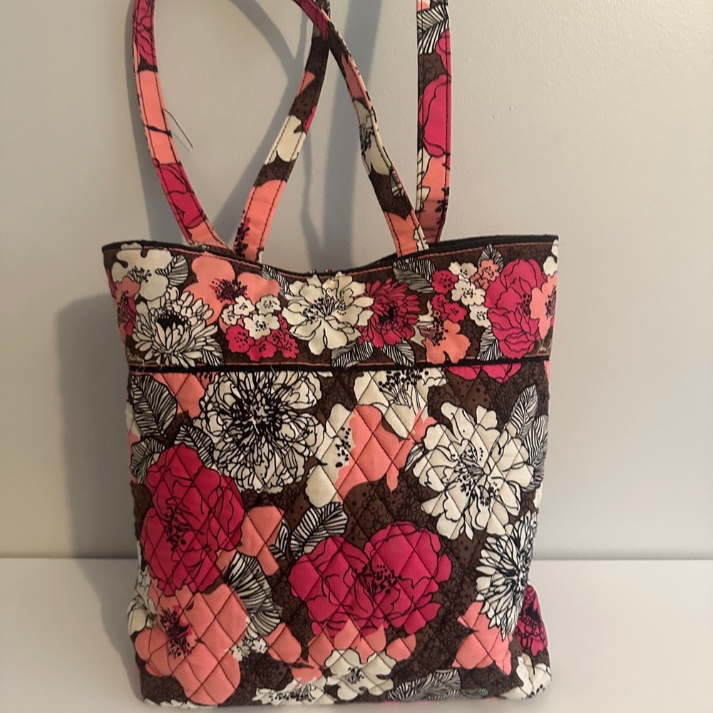 Vera Bradley Toggle Tote Mocha Rouge (Retired Print)